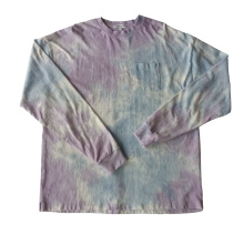 2021 Autumn Wholesale manufacturer Hot Selling Fashion O Neck tie dyed Cotton sweatshirt mens t shirt